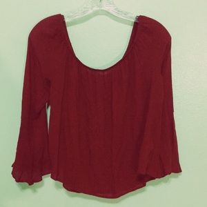 Maroon Flowy Blouse